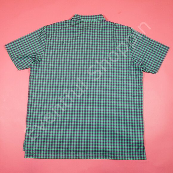 Peter Millar Summer Comfort Golf  Polo Shirt Mens 2XL Green Purple Gingham Check - Picture 3 of 6